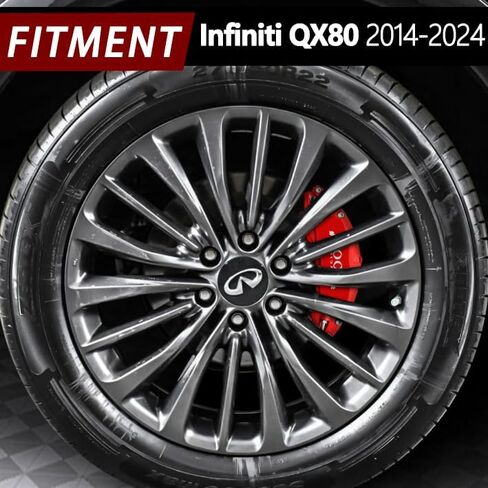 AOOA Caliper Covers Red with White Logo Brake Aluminum 2014-2024 Infiniti QX80(Set of 4) in Kuwait