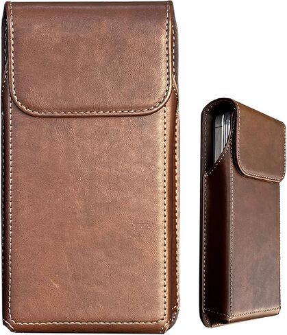 Phone Holster for iPhone 15 Pro,15,14 Pro,14, 13 Pro, 13,12 Pro,12,11 Pro,11, Xr, Leather Phone Holster with Belt Clip，Pouch Case for Men Belt (Brown, XL) in Saudi Arabia