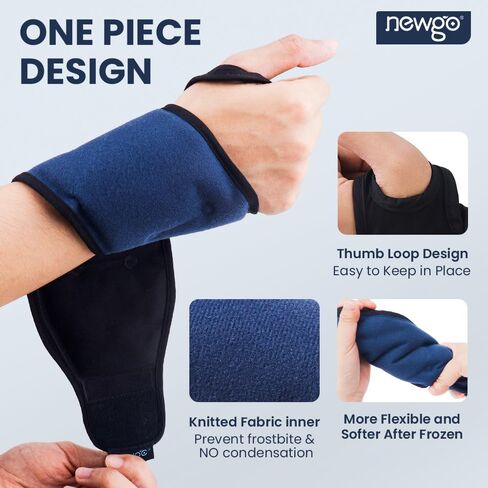 غلاف ثلج للمعصم من نيوجو لتخفيف النفق الرسغي، حزمة باردة للمعصم للعلاج الساخن والبارد لتخفيف آلام إصابات اليد، والضغط البارد، والتورم، والالتواء والتهاب الأوتار in Kuwait