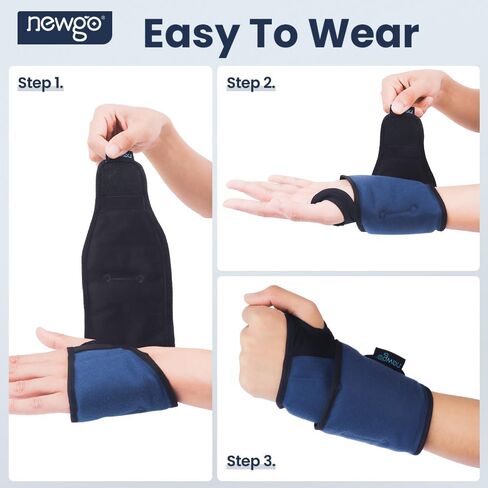 غلاف ثلج للمعصم من نيوجو لتخفيف النفق الرسغي، حزمة باردة للمعصم للعلاج الساخن والبارد لتخفيف آلام إصابات اليد، والضغط البارد، والتورم، والالتواء والتهاب الأوتار in Kuwait