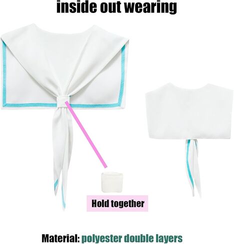 Sailor Collars Scarf for Women Top Fake Collar Necklaces Sailor Shawl wraps Match Sweater Shirt Dress in Saudi Arabia