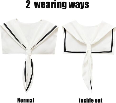 Sailor Collars Scarf for Women Top Fake Collar Necklaces Sailor Shawl wraps Match Sweater Shirt Dress in Saudi Arabia