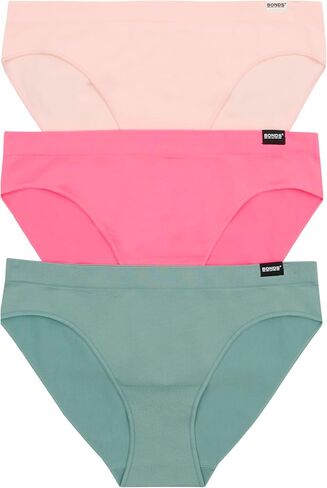 Bonds Women's Seamless Icons Hipster Underwear in Stretchy Mid Rise Fit for Women, 3-pack in Kuwait