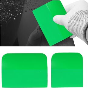2 PCS PPF Squeegee, TPU Coating Anti-Scratch Window Tint Squeegee Water Remover Scraper, Soft Silicone Rubber Squeegee for Vinyl Wrap Protection Film, Car Accessories (Green)