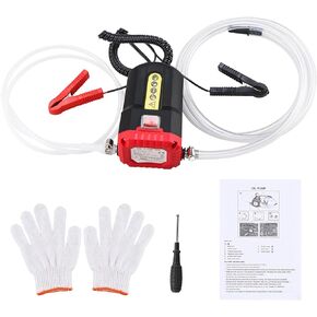 NovelBee 12V Oil Pump Extractor,60W Oil Diesel Fuel Pump Extractor, Transfer Change Oil Pump with Clips and Hose for Boat,Truck,RV,ATV