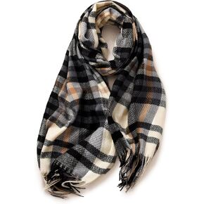 Scarf for Women Winter Fall Cashmere Feel Multicolor Plaid Scarves Fashion Long Shawls Checked Neck Wraps Soft Warm