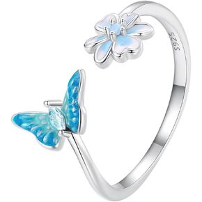 925 Sterling Silver Adjustable Rings For Women Trendy Elegant Unique Open Koi Fish Ring Vine Leaf Ring For Women Jewelry Gift
