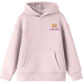Lanky Box Boxy & Foxy Front & Back Graphics Girl's Cradle Pink Long Sleeve Hooded Sweatshirt