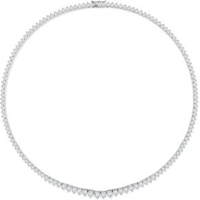 Gradual Tennis Necklace for Women: VVS1 D Color 925 Sterling Silver Chain - 14k White Gold Plated Moissanite Lab Diamond Jewelry for Anniversary Wedding Birthday