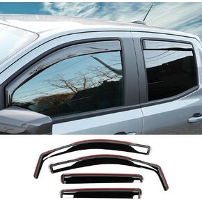 Visor Rain Guards Compatible with 2023 2024 2025 Chevrolet Colorado 4PCS Front and Rear in-Channel Window Visors Wind Deflectors Weather Shield for 2024 Chevy Colorado Accessories