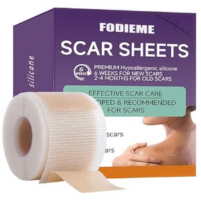 Silicone Scar Sheets (3M-1.6''x120''roll)，Reusable silicone scar tape for surgical scars, Cesarean section, abdominal retraction, scar removal, scar protrusion removal.waterproof.Waterproof material