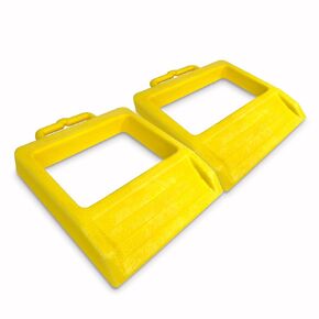 Rubber Heavy Duty Pallet Jack Rubber Wheel Chock 1 Pack, Premium Pallet Jack Stopper for Truck 14" Length x 11.5" Width x 1.9" Height (Black)