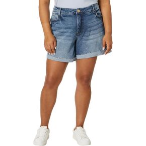 KUT from the Kloth Women's Plus Size Jane High-Rise Short Univen Roll-up Raw Hem
