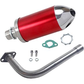 مجموعة كاتم الصوت العادم Silver for Coleman PowerSports CT200U BT200X KT196 MB200 ، ل Honda GX160 GX200 ， لـ Predator 212CC 196CC/6.5HP GAS MINI BIKE GO KART PRESIVIES