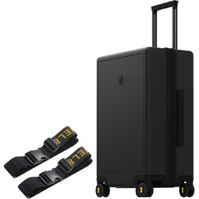LEVEL8 Luminous 24 Inch Checked Luggage with Luggage Straps