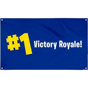 Victory Royale Flag Funny Tapestry Banner Game Room Gym Dorm Wall Man Cave Decor 3X5 Feet with 4 Grommets for Easy Hanging
