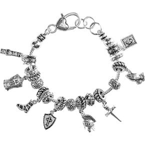 Dicksons Ephesians 6:17 Full Armor Of God 7.5 Inch Silver Plated Metal Women's Charm Bracelet
