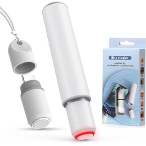 Bug Bite Itch Relief, Dual-Power Design (Battery/USB-C), Portable Heat Therapy Itch Stopper for Mosquito & Insect Bites Strike, Kids & Adults, Camping & Travel Essential（White）