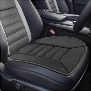 Car Seat Cushion Pad, 20''×18'' Comfort Car Seat Protector with 1.2" Thick Memory Foam, Driver Seat Cushion Auto Seat Cover with Non-Slip Bottom for Car, Home and Office Chairs (Black)