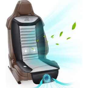 Cooling Car Seat Cover with Lumbar Massage, 12V Ventilated Cooling Car Seat Cushion with 2 Air Speeds Car Seat Cooler, Universal Fit for SUV/Truck Accessories Front Seat Pad