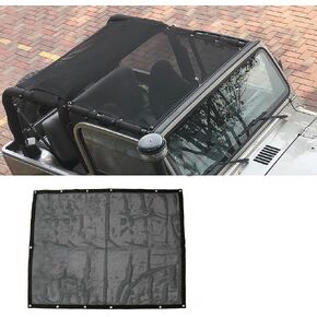 مظلة شمسية شبكية لسيارة Jeep Wrangler 1997-2006 TJ، تعطي إحساسًا بالانفتاح بدون غطاء علوي - تحجب الأشعة فوق البنفسجية والرياح والضوضاء