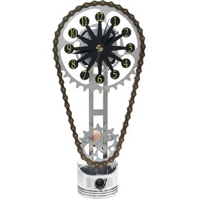 3D Metal Edition Rotating Gear Clock, Creative Timing Chain Clock, Vintage Statue Timing Chain, Retro Design for Home Office &Dormitories, Schools Gifts