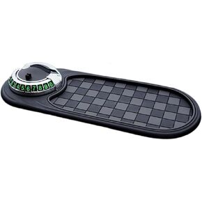 Multifunction Car Anti-Slip Mat Auto Phone Holder, Universal Rotating Car Phone Holder Dashboard Pad with Temporary Parking Number for Phones, Sunglasses, Keys, Gadgets