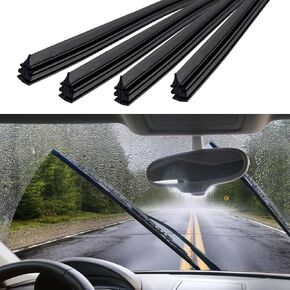 4PCS Wiper Blade Refill, Windshield Wiper Blade Refills, 26" Adjustable Size of the Universal Wiper Rubber Refills, Universal Car Accessories for Front & Rear Windshield Wiper Baldes Strip