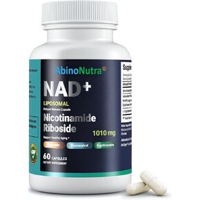 NAD+ Supplement for Women and Men – 1010mg Nicotinamide Riboside, Resveratrol, Quercetin, Ergothioneine –NMN Supports Anti-Aging, Cell Regeneration – 60 Capsules, 30 Day
