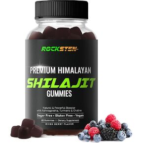 Premium Himalayan Shilajit Gummies for Men Women - Shilajit Complex Chew Gummy Supplement 1500mg with Ashwagandha Turmeric - Natural Vegan No Sugar Non-GMO