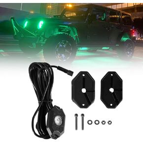 JK Truck's 8 RGB LED LIGHT LIGHT ، مجموعة ضوء كامنة متعددة الألوان مقاومة للماء ، مناسبة للسيارات مع وضع موسيقى التطبيق ، مركبات NEON LIGHT تحت الجسم ، لهجة 12 فولت