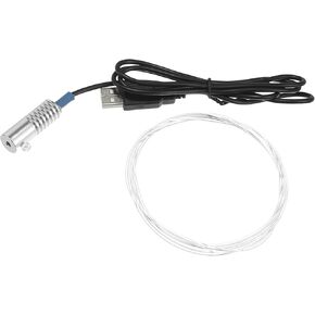 Motoforti 1.5m 4.92ft 1.5mm 0.06" Car PMMA Side Glow Fiber Optic Cable Kit with Blue LED Aluminum Alloy Illuminator 12V 1W Guide Light Source Decor - Pack of 2 Long-lasting