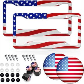 Pink License Plate Frame for Women 2 Pack Car License Plate Holder Metal Number Plate Frame Car Tag Frame (Pink 2Pack Set)