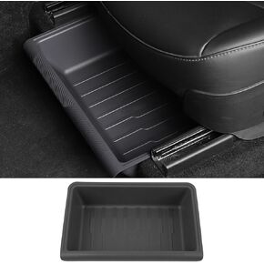 for Tesla Model Y 2021 2022 2023 Car Front Under Seat Storage Box Organizers Tray Interior Accessories Black 1pack