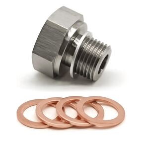 LS Oil Pressure Sensor Adapter (M16 1.5 to 1/8 NPT) Comes with 4 Copper Seals,Oil Pressure Sensor Adapter for All LS Engines LS1 LSX LS3 4.2L 4.3L 4.8L 5.3L 6.0L 6.2L,LS Swap Part is Made of SS 304