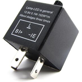 3 Pin Flasher Relay, CF-13 Adjustable Fixed Frequency Electronic Blinker Relay, LED Flasher Relay Turn Signal Relay for Solves Flash Problem, Plug-and-Play Standard Relay for Cars (Black)