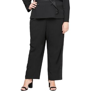 Alex Evenings Women's Plus Size Slim Leg Cropped Dress Pant