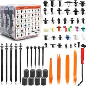 1595pcs سيارة دفع مقاطع التجنيب و Door لوحة المشبك مجموعة -40 أحجام أكثر شعبية من نايلون بومبر براميل براميل مع 10 روابط الكابلات ل GM Ford Toyota Honda Chevrolet BMW Beni Audi Nissan Mazda