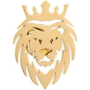 Hip Hop Crown Lion Brooches Stainless Steel Mens Animal Talisman Party Accessories Trendy Wedding Jewelry Badge Pins for Groom