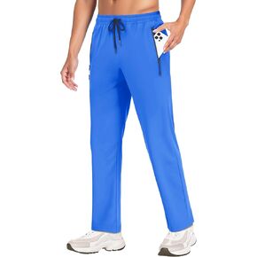 MAGNIVIT Mens Lightweight Hiking Pants with Zipper Pockets Water-Resistant Elastic Waist Joggers Athletic Casual Pants