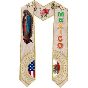 Mexican Mexico Eagle Totem Our Lady of Guadalupe Graduation Stole Graduation Sash Scarf Graduation Shawl for Study Aboard International Students