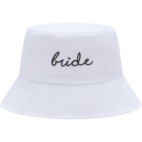GEANBAYE Bride Hat Personality Bucket Hat Bachelorette Party Gift White Hat