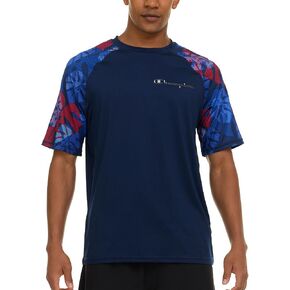 Champion Rash Guard for Men Short Sleeve, Mens Swim Shirt, Sun Shirt UPF+ 50 UV Protection, SPF Quick Drying Rashguard