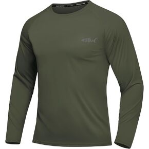 Men's UPF 50+ Sun Protection Shirts Rash Guard Long Sleeve Quick Dry Moisture Wicking Workouts Outdoor in Kuwait