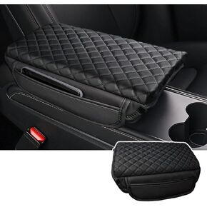 تغطية وحدة التحكم المركزية للفترة 2016-2023 Tesla Model 3 2020-2024 Model Y ، PU Leather Box Cushion Cushion Protectories
