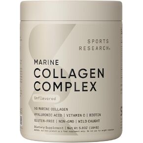 Sports Research Marine Collagen Peptides Powder - Sourced from Wild-Caught Fish, Pescatarian Friendly, Keto Certified & Non-GMO Verified - Easy to Mix in Water or Juice! (34 Servings) in Saudi Arabia