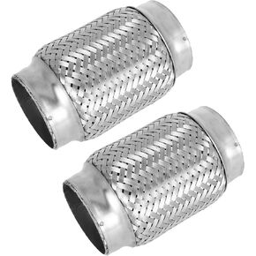 أنبوب عادم مرن ، 3 "× 5.9" أنبوب عادم فليكس عادم شاق 304 من الفولاذ المقاوم للصدأ ، أنبوب عادم عادم مزدوج عالمي للسيارات-2pcs