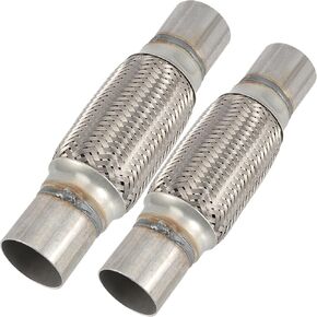 2 حزمة 2.5 × 6 × 10 بوصة من الفولاذ المقاوم للصدأ أنبوب عادم ثقيل العادم ، أنبوب عادم عادم مزدوج ، الطول الكلي 10 بوصات