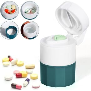 Pill Crusher and Grinder for Small Pills,SZREDU Vitamins Tablets Grinder Cutter,Pill Crusher Grinder Fine Powder,Travel Pill Cutter with Cup,Multifunction Medicine Grinder with Pill Storage
