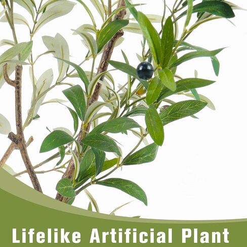 شجرة الزيتون المزيفة الاصطناعية طولها 6 أقدام 1 حصص مع زارع أبيض فو شجرة الزيتون الحرير للمنزل ديكور المكتب in Kuwait